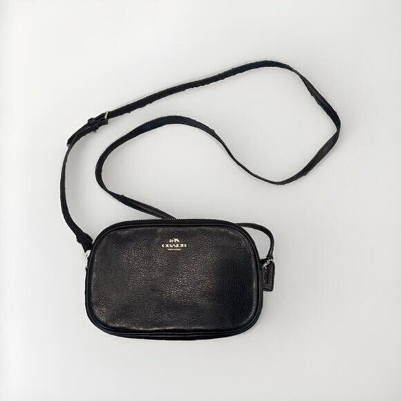 Coach Black Leather Jamie Crossbody Camera Bag Gold Hardware - Picture 1 of 9